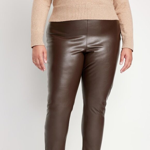 NEW Old Navy Extra High-Waisted Faux-Leather Pants - Picture 8 of 11